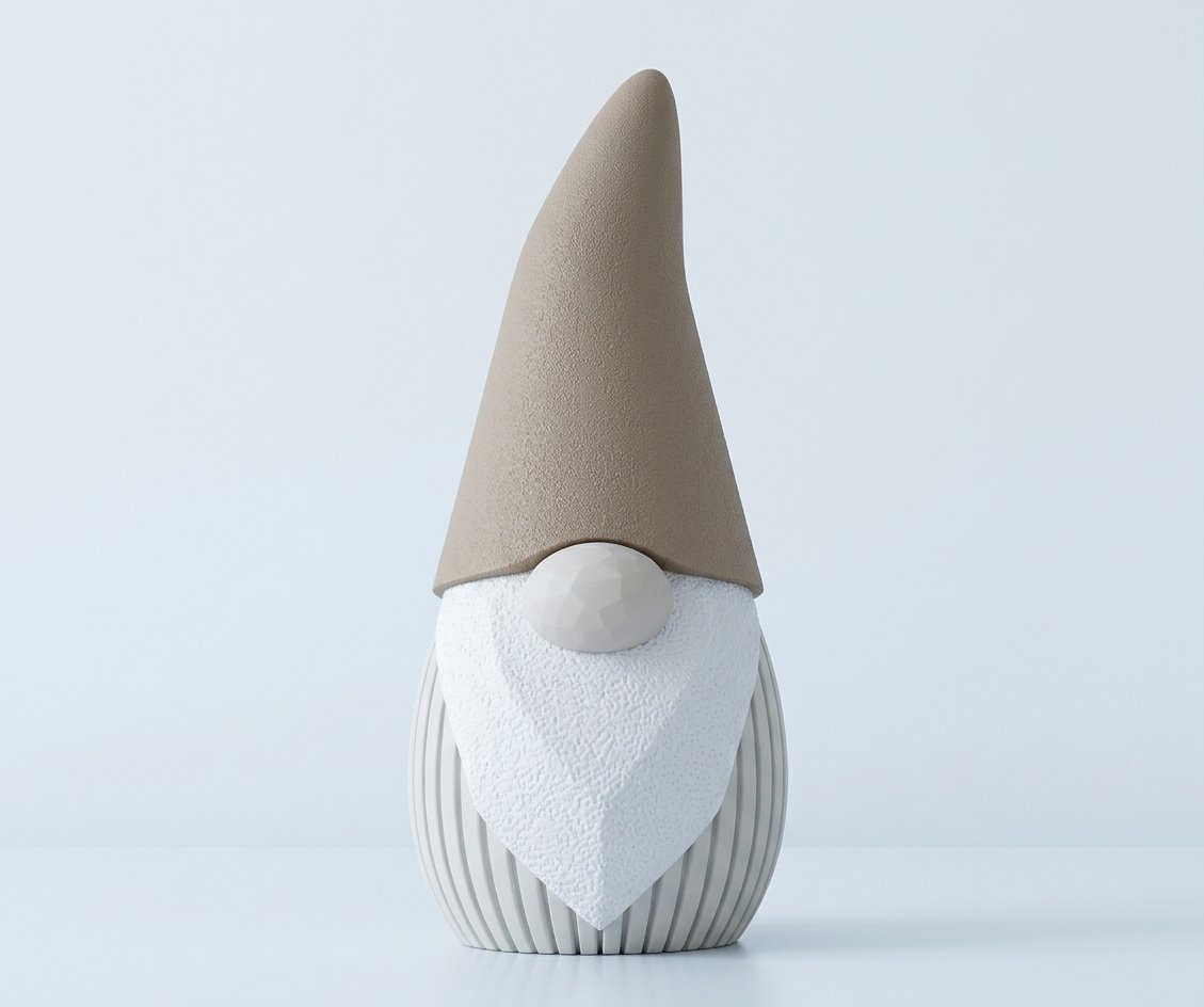 Gnomo Decorativo Grande Estilo Japandi Minimalista Escultura Moderna