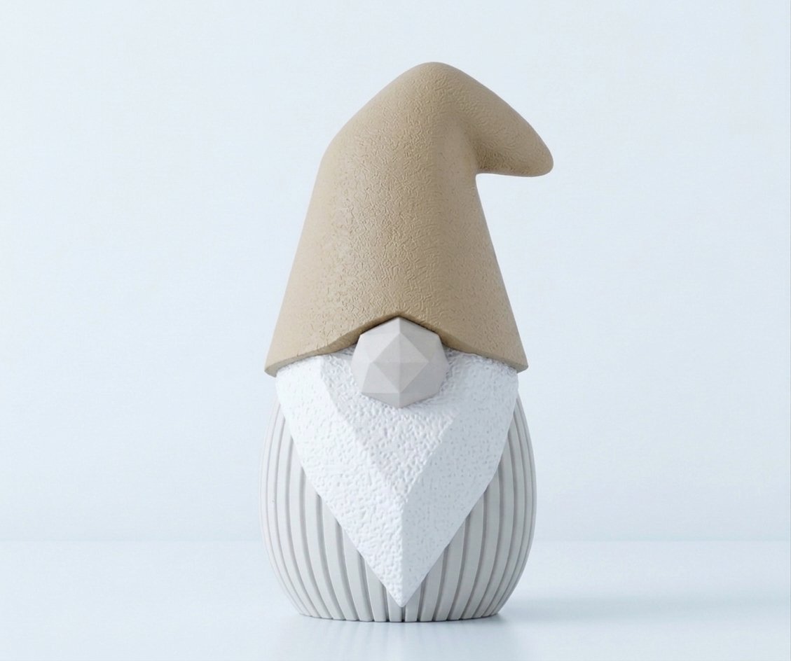 Gnomo Decorativo Pequeno Estilo Japandi Minimalista Escultura Moderna